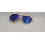 Lux Lenses UK SunGlasses Model GM110353 Green Gold Gold Aviator Metal